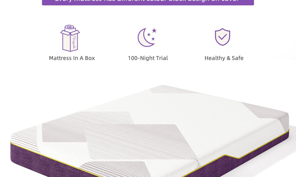 Vesgantti Gel Memory Foam Mattress with CertiPUR-US Certified Foam for Pressure Relief & Cooling Comfort - Medium, Grape Purple 16-18-20CM