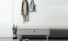Stylish button tufted lift top with easy storage.