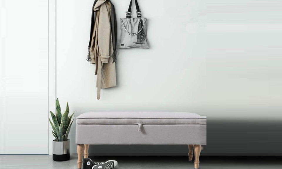 Stylish button tufted lift top with easy storage.