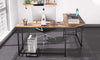 Dripex Corner Computer Desk, L Shaped Corner Gaming Desk for PC with CPU Stand