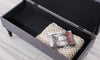 Grey Tufted Fabric  Storage Ottoman Bench