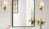 Dripex Arched Mirror, 75 x 50cm/90 x 60cm Wall-Mounted or Leaning, Pre-Fitted Holes & Fixing Kit, for Bathroom, Living Room & Bedroom