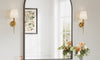 Dripex Arched Mirror, 75 x 50cm/90 x 60cm Wall-Mounted or Leaning, Pre-Fitted Holes & Fixing Kit, for Bathroom, Living Room & Bedroom