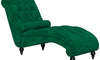 Vesgantti Velvet Button-tufted Indoor Chaise Lounge, Upholstered Chaise Longue Chair with Lumbar Pillow, Leisure Chair for Living Room Bedroom and Office, Easy to Assemble