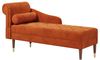 Vesgantti Velvet Chaise Longue, Indoor Lounge Sofa with Left/Right Armrest and Lumbar Pillow, Upholstered Chaise Lounge for Living Room Bedroom and Office, Tool-free Assembly