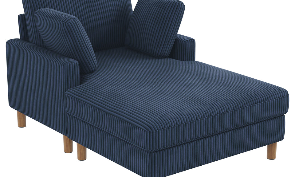 Vesgantti Single Sofa Bed, Corduroy Upholstered 104cm Wide Chaise Lounge Chair Indoor, With 2 Extra Pillows, Perfect For Living Room, Bedroom, Office and Apartment, Tool-free Assembly