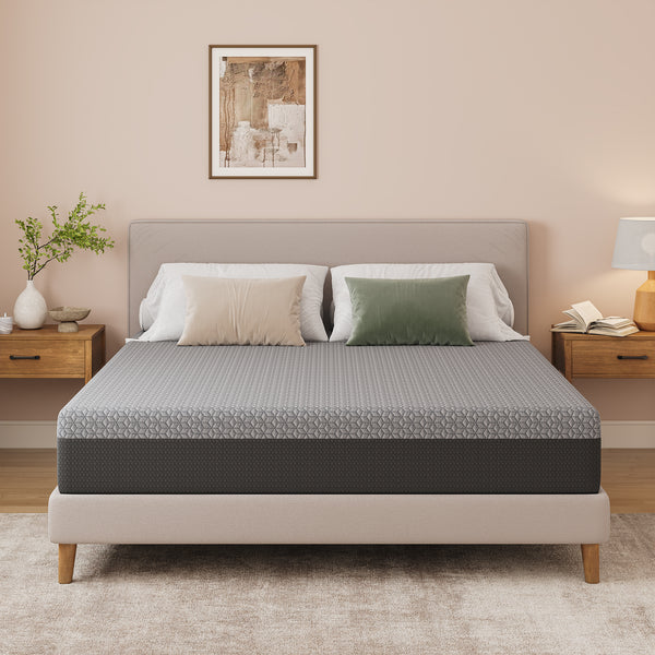 Vesgantti Mattress Gel Memory Foam Mattress for Cool Sleep & Pressure Relief, Medium Firm, 3D Geometric Textured Cover