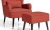 Vesgantti Velvet/Teddy Fleece Armchair with/without Footstool and Lumbar Pillow, Modern Wing Back Accent Chair with Ottoman, Large Cuddle Chair for Living Room Bedroom Study Room Office