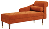 Vesgantti Velvet Chaise Longue, Indoor Lounge Sofa with Left/Right Armrest and Lumbar Pillow, Upholstered Chaise Lounge for Living Room Bedroom and Office, Tool-free Assembly