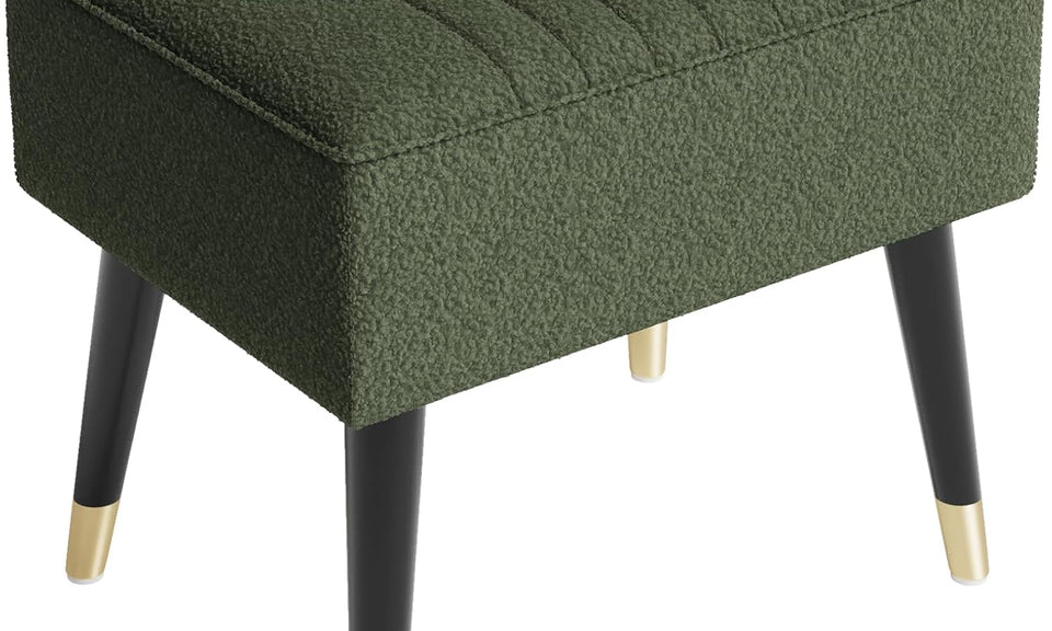 Vesgantti Velvet/Teddy Fleece Armchair with/without Footstool and Lumbar Pillow, Modern Wing Back Accent Chair with Ottoman, Large Cuddle Chair for Living Room Bedroom Study Room Office