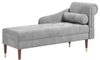Vesgantti Velvet Chaise Longue, Indoor Lounge Sofa with Left/Right Armrest and Lumbar Pillow, Upholstered Chaise Lounge for Living Room Bedroom and Office, Tool-free Assembly