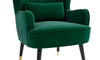 Vesgantti Velvet/Teddy Fleece Armchair with/without Footstool and Lumbar Pillow, Modern Wing Back Accent Chair with Ottoman, Large Cuddle Chair for Living Room Bedroom Study Room Office