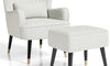 Vesgantti Velvet/Teddy Fleece Armchair with/without Footstool and Lumbar Pillow, Modern Wing Back Accent Chair with Ottoman, Large Cuddle Chair for Living Room Bedroom Study Room Office
