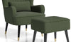 Vesgantti Velvet/Teddy Fleece Armchair with/without Footstool and Lumbar Pillow, Modern Wing Back Accent Chair with Ottoman, Large Cuddle Chair for Living Room Bedroom Study Room Office