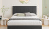 Vesgantti Linen Bed Frame with Adjustable Headboard & Solid Wooden Slats, Easy Assembly, No Box Spring Needed, Under Bed Storage