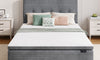 Vesgantti 14.5 Inch Mattress with Upholstered Headboard, Medium Firm | No Bed Frame Required, Memory Foam Pocket Spring Mattress Removable Headboard with Side Storage Pocket, Suitable for Floor Use