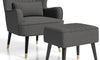 Vesgantti Velvet/Teddy Fleece Armchair with/without Footstool and Lumbar Pillow, Modern Wing Back Accent Chair with Ottoman, Large Cuddle Chair for Living Room Bedroom Study Room Office