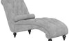 Vesgantti Velvet Button-tufted Indoor Chaise Lounge, Upholstered Chaise Longue Chair with Lumbar Pillow, Leisure Chair for Living Room Bedroom and Office, Easy to Assemble