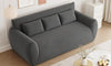 Vesgantti Corduroy Compressed 3 Seater Sofa, 200cm Upholstered Floor Sofa, Comfy Couch with 3 Pillows, No Assembly Required, Perfect for Living Room Bedroom Office Small Space, 200L*94D*80Hcm