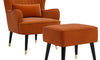 Vesgantti Velvet/Teddy Fleece Armchair with/without Footstool and Lumbar Pillow, Modern Wing Back Accent Chair with Ottoman, Large Cuddle Chair for Living Room Bedroom Study Room Office