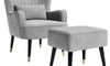 Vesgantti Velvet/Teddy Fleece Armchair with/without Footstool and Lumbar Pillow, Modern Wing Back Accent Chair with Ottoman, Large Cuddle Chair for Living Room Bedroom Study Room Office