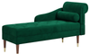 Vesgantti Velvet Chaise Longue, Indoor Lounge Sofa with Left/Right Armrest and Lumbar Pillow, Upholstered Chaise Lounge for Living Room Bedroom and Office, Tool-free Assembly