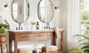 Dripex Oval Mirror, 70 x 50cm Wall Mounted Bathroom Mirror, Horizontal or Vertical Hanging Wall Mirror for Living Room, Bedroom, Entryway