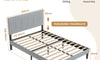 Vesgantti Linen Bed Frame with Adjustable Headboard & Solid Wooden Slats, Easy Assembly, No Box Spring Needed, Under Bed Storage