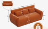 Vesgantti Corduroy Compressed 3 Seater Sofa, 200cm Upholstered Floor Sofa, Comfy Couch with 3 Pillows, No Assembly Required, Perfect for Living Room Bedroom Office Small Space, 200L*94D*80Hcm