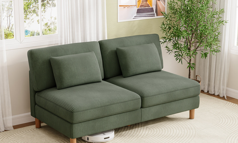 Vesgantti Corduroy Seater Sofa/Chaise Lounge Sofa, Perfect for Living Room, Bedroom, Office, Tool-free Assembly