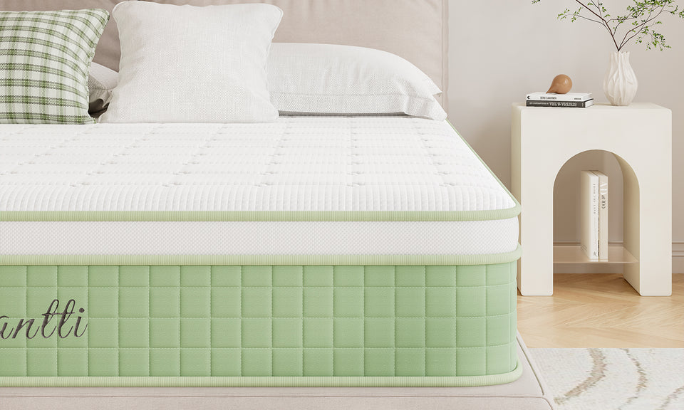 Vesgantti 10 Inch Hybrid Mattress with Memory Foam & Individually Pocket Spring, Medium Firm Orthopedic Mattress for Pressure Relief & Motion Isolation
