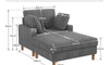 Vesgantti Single Sofa Bed, Corduroy Upholstered 104cm Wide Chaise Lounge Chair Indoor, With 2 Extra Pillows, Perfect For Living Room, Bedroom, Office and Apartment, Tool-free Assembly