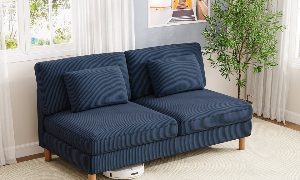 Vesgantti Corduroy Seater Sofa/Chaise Lounge Sofa, Perfect for Living Room, Bedroom, Office, Tool-free Assembly