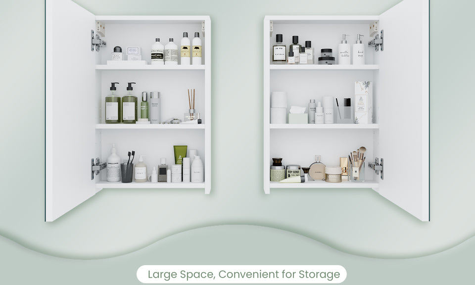Dripex Single Door Bathroom Mirror Cabinet, Wall Mounted Storage Cupboard with Mirror, Cabinet with Adjustable Shelf