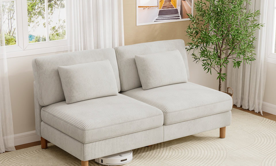 Vesgantti Corduroy Seater Sofa/Chaise Lounge Sofa, Perfect for Living Room, Bedroom, Office, Tool-free Assembly