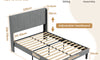 Vesgantti Velvet Bed Frame with Adjustable Wing Edge Headboard, Solid Wooden Slats & Upholstered Platform, Easy Assembly, Noise-Free