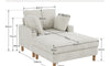 Vesgantti Single Sofa Bed, Corduroy Upholstered 104cm Wide Chaise Lounge Chair Indoor, With 2 Extra Pillows, Perfect For Living Room, Bedroom, Office and Apartment, Tool-free Assembly