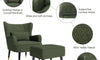 Vesgantti Velvet/Teddy Fleece Armchair with/without Footstool and Lumbar Pillow, Modern Wing Back Accent Chair with Ottoman, Large Cuddle Chair for Living Room Bedroom Study Room Office
