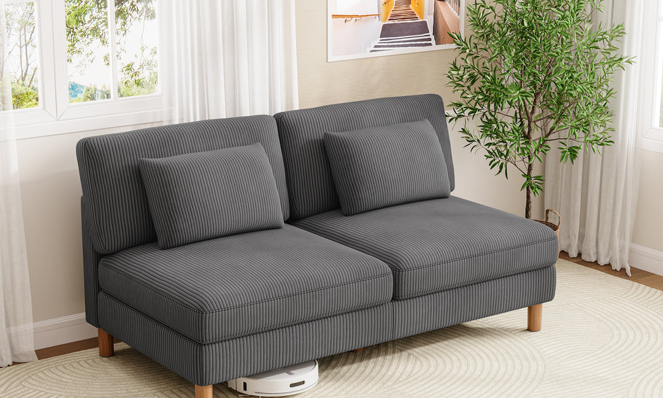 Vesgantti Corduroy Seater Sofa/Chaise Lounge Sofa, Perfect for Living Room, Bedroom, Office, Tool-free Assembly