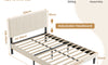 Vesgantti Linen Bed Frame with Adjustable Headboard & Solid Wooden Slats, Easy Assembly, No Box Spring Needed, Under Bed Storage