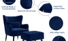 Vesgantti Velvet/Teddy Fleece Armchair with/without Footstool and Lumbar Pillow, Modern Wing Back Accent Chair with Ottoman, Large Cuddle Chair for Living Room Bedroom Study Room Office