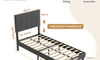 Vesgantti Linen Bed Frame with Adjustable Headboard & Solid Wooden Slats, Easy Assembly, No Box Spring Needed, Under Bed Storage