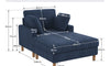 Vesgantti Single Sofa Bed, Corduroy Upholstered 104cm Wide Chaise Lounge Chair Indoor, With 2 Extra Pillows, Perfect For Living Room, Bedroom, Office and Apartment, Tool-free Assembly