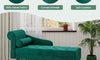 Vesgantti Velvet Chaise Longue, Indoor Lounge Sofa with Left/Right Armrest and Lumbar Pillow, Upholstered Chaise Lounge for Living Room Bedroom and Office, Tool-free Assembly