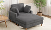 Vesgantti Single Sofa Bed, Corduroy Upholstered 104cm Wide Chaise Lounge Chair Indoor, With 2 Extra Pillows, Perfect For Living Room, Bedroom, Office and Apartment, Tool-free Assembly