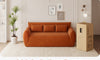 Vesgantti Corduroy Compressed 3 Seater Sofa, 200cm Upholstered Floor Sofa, Comfy Couch with 3 Pillows, No Assembly Required, Perfect for Living Room Bedroom Office Small Space, 200L*94D*80Hcm