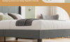 Vesgantti Velvet Bed Frame with Adjustable Wing Edge Headboard, Solid Wooden Slats & Upholstered Platform, Easy Assembly, Noise-Free