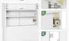 Dripex Double Door Bathroom Mirror Cabinet, Wall Mounted Storage Cupboard with Mirror, Wall Cabinet with Open Compartment Adjustable Shelf, White (60 x 60 x 12 cm)