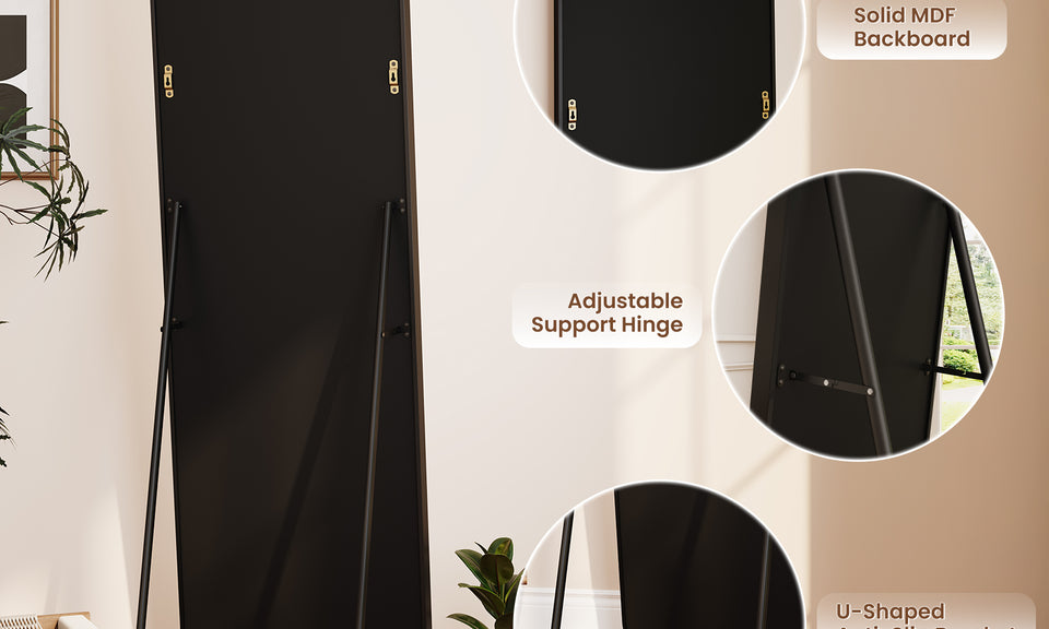 Dripex Arch/Rectangular Mirror Full Length, 160 x 50cm/150 x 40cm Full Body Floor Mirror with Stand, Standing/Leaning/Hanging for Living Room Bedroom