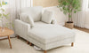Vesgantti Single Sofa Bed, Corduroy Upholstered 104cm Wide Chaise Lounge Chair Indoor, With 2 Extra Pillows, Perfect For Living Room, Bedroom, Office and Apartment, Tool-free Assembly